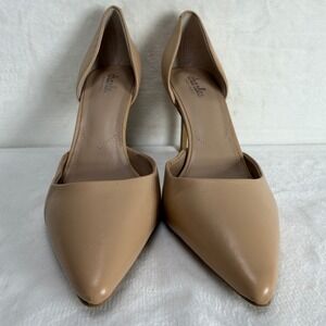 Charles by Charles David Womens Beige Leather d'Orsay Pointed Toe Pumps Size 9M